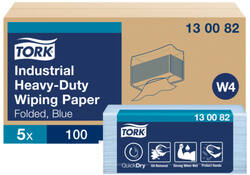 Reinigingsdoek Tork Heavy-Duty W4 gevouwen 100 vel blauw 130082