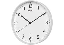 Wandklok MAUL Sprint RC Ø30x5cm kunststof wit/wit incl batterij