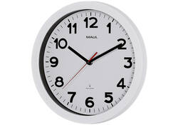 Wandklok MAUL Step RC Ø30x5cm kunststof wit/wit