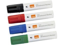 Viltstift Nobo whiteboard Glide schuin assorti 10mm 4stuks