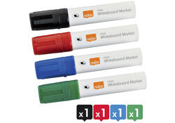 Viltstift Nobo whiteboard Glide schuin assorti 10mm 4stuks