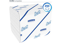 Toiletpapier Scott gevouwen tissue 2-laags 36x250stuks wit 8508