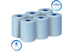 Handdoekrol Scott Essential Slimroll 1-laags 190m blauw 6696