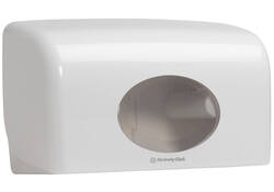 Toiletpapierdispenser Aquarius duo voor kleine rollen wit 6992