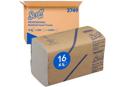 Handdoek Scott m-vouw 1laags 20.3x24cm wit 16x250stuks 3749
