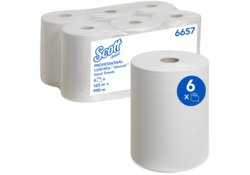 Handdoekrol Scott Slimroll 1-laags 165m wit 6657