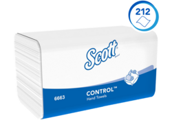 Handdoek Scott Control i-vouw 1-laags 215x315mm 15x212 vel wit 6663