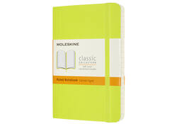 Notitieboek Moleskine pocket 90x140mm lijn soft cover lemon green