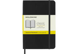 Notitieboek Moleskine pocket 90x140mm ruit 5x5mm soft cover zwart