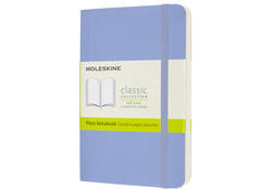 Notitieboek Moleskine pocket 90x140mm blanco soft cover hydrangea blue