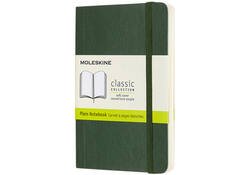 Notitieboek Moleskine pocket 90x140mm blanco soft cover myrtle green