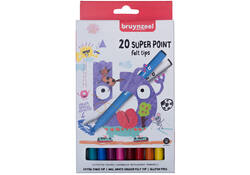 Viltstift Bruynzeel Super Point set á 20 kleuren