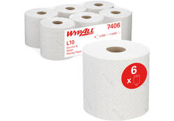 Poetsrol WypAll L10 1-laags 18,3cmx190m 500vel wit 7406