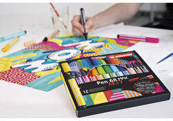 Viltstift STABILO Pen 68 Max Arty assorti etui à 24 stuks