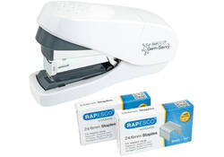 Nietmachine Rapesco Germ-Savvy ECO Less Effort Flat Clinch antibacterieel 24/6mm wit