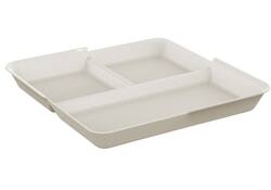 Bord Circulware Circulplate 1100ml 3-vaks herbruikbaar 12 stuks