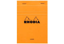 Schrijfblok Rhodia A6 lijn 80 vel 80gr oranje