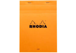 Schrijfblok Rhodia A5 lijn 80 vel 80gr met kantlijn oranje