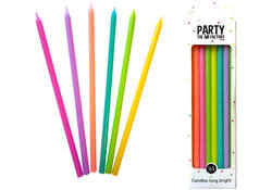 Kaarsjes Haza long bright 15cm 16 stuks assorti
