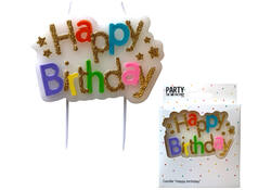 Kaarsje Happy 'Happy birthday' 10.5cm