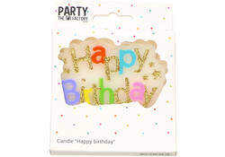 Kaarsje Happy 'Happy birthday' 10.5cm
