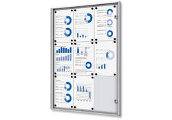 Vitrinebord Quantore voor binnen 9x A4 zilver