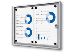 Vitrinebord Quantore voor binnen 2x A4 zilver