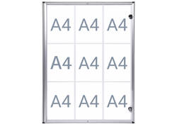 Binnenvitrine wand MAULextraslim whiteboard 9xA4 met slot