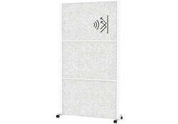 Scheidingswand MAUL akoestiek 100x180 3x lichtgrijs wit frame mobiel