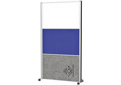 Scheidingswand MAUL akoestiek 100x180 akoest whiteb textiel alum.frame mobiel
