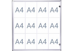Binnenvitrine wand MAULextraslim whiteboard 12xA4 met slot
