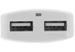 Oplader ACT USB 2 poorts 2.1A 12W wit