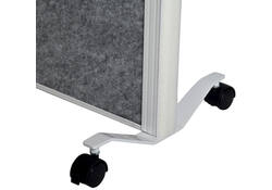 Scheidingswand MAUL akoestiek 100x180 2x licht- 1x donkergrijs wit frame mobiel