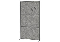 Scheidingswand MAUL akoestiek Uplight 100x180 donkergrijs antraciet frame op voet