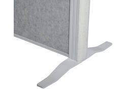 Scheidingswand MAUL akoestiek 100x180 2x licht- 1x donkergrijs wit frame op voet