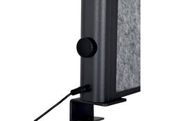 Scheidingswand MAUL akoestiek Uplight 120x50 donkergrijs antrac.frame tafelklem