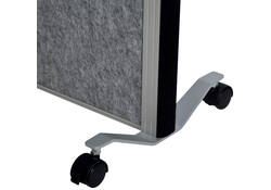 Scheidingswand MAUL akoestiek 100x180 licht- donkergrijs whiteb alum.frame mobiel