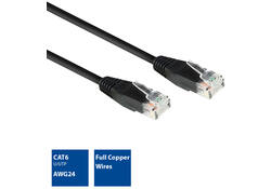 Kabel ACT CAT6 Network koper 0.9 meter zwart