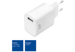 Oplader ACT USB 2.4A 12W wit