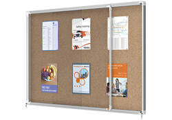 Binnenvitrine Nobo Premium Plus 18x A4 schuifdeur kurk