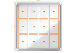 Binnenvitrine Nobo Premium Plus 12x A4 schuifdeur magnetisch