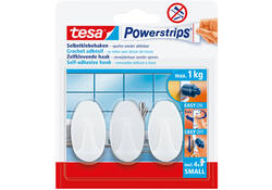 Haken tesa Powerstrips® SMALL Ovaal zelfklevend verwijderbaar wit