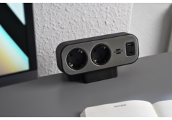 Stekkerdoos Brennenstuhl bureau Estilo 10 voudig inclusief 1 USB C, 1 USB A, 2 meter zilver/zwart