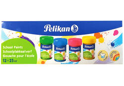 Plakkaatverf Pelikan 20ml assorti doos à 12 potjes
