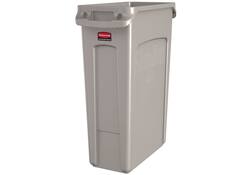 Afvalbak Rubbermaid Slim Jim Vented met luchtsleuven 87liter beige