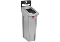 Deksel Rubbermaid Slim Jim Recyclestation gesloten zwart
