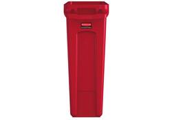 Afvalbak Rubbermaid Slim Jim Vented met luchtsleuven 87liter rood
