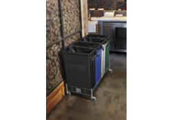 Afvalbak Rubbermaid Slim Jim Vented met luchtsleuven 87liter zwart
