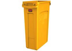 Afvalbak Rubbermaid Slim Jim Vented met luchtsleuven 87liter geel