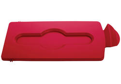 Deksel Rubbermaid Slim Jim Recyclestation gesloten rood